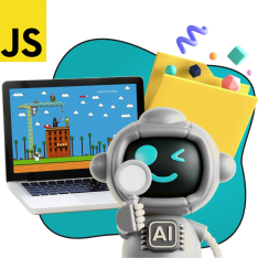 Язык программирования JavaScript + AI. Проектное обучение + геймификация + AI-помощники - КИБЕРшкола программирования для детей, компьютерные курсы для школьников, начинающих и подростков - KIBERone г. Саров