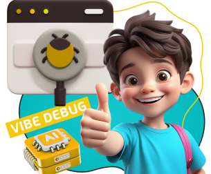 Тестирование & Vibe Debug. Охотники за багами - КИБЕРшкола программирования для детей, компьютерные курсы для школьников, начинающих и подростков - KIBERone г. Саров